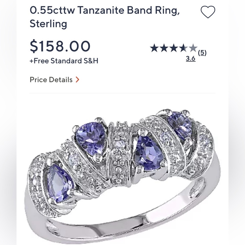Tanzanite Sterling Silver Ring - image 1